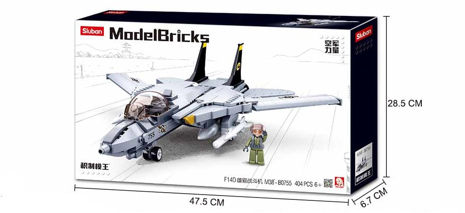 F-14 US Tomcat Fighter Jet - 404 Pieces (M38-B0755)