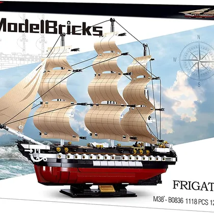 USS Constitution 1794 Navy Frigate Sailing Ship - (36 cm / 14.7 Inch Long ) - 1118 PCS (M38-B0836)