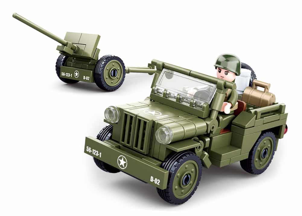 US WILLY WW2 4×4 Jeep with Field Canon (M38-B0853)
