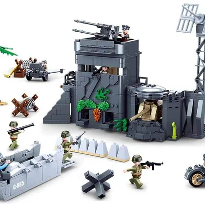 WW2 Atlantic Wall D-Day - Landing Craft & Canon Battle Set - 765 Pieces (M38-B0861)