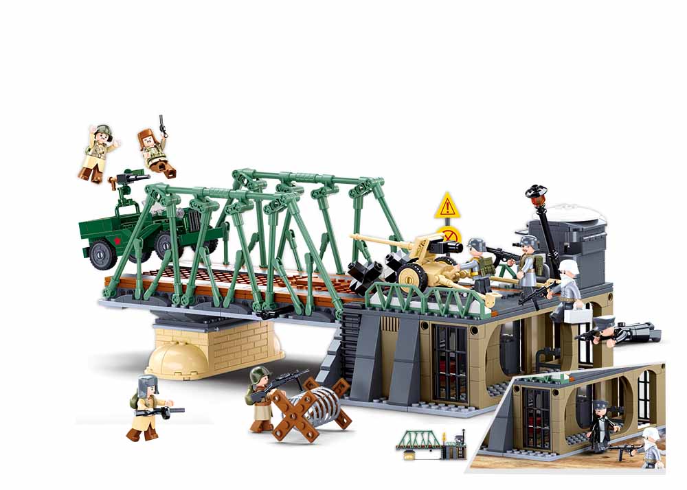 Winter Battle Bridge Scene - Battle Set 769 Pieces (M38-B0981-winterbattl)
