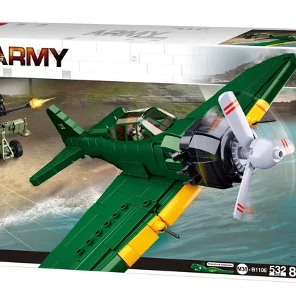Sluban WWII A6M Zero Japanese Fighter with AA gun - 552 Pieces (M38-B1108)