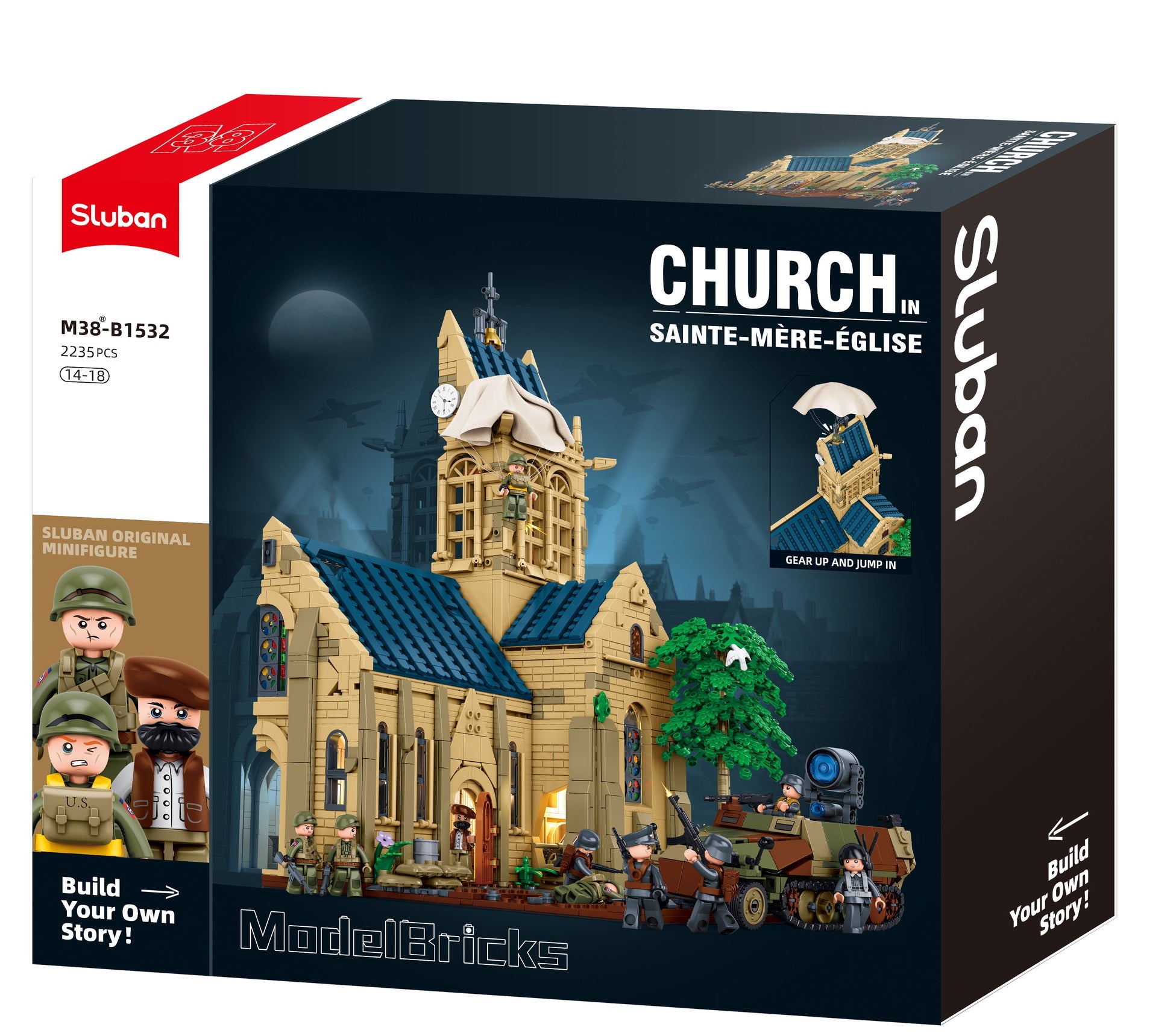 Sainte-Mère-Église WW2 Church Scene (M38-B1532)